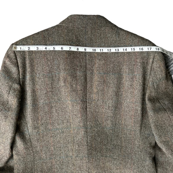 Vintage By Haggar Mens Brown Herringbone Wool Tweed Two Button Sport Coat Sz.42L - Picture 10 of 16